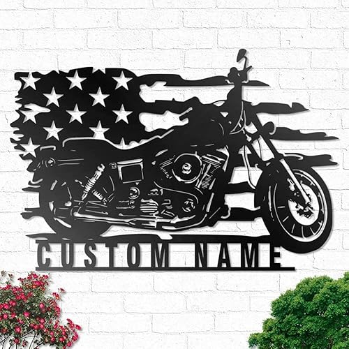 Miniatura 2 de IZI POD Arte de pared de metal personalizado para motocicleta, letrero personalizado con nombre de familia, decoración de pared con nombre de