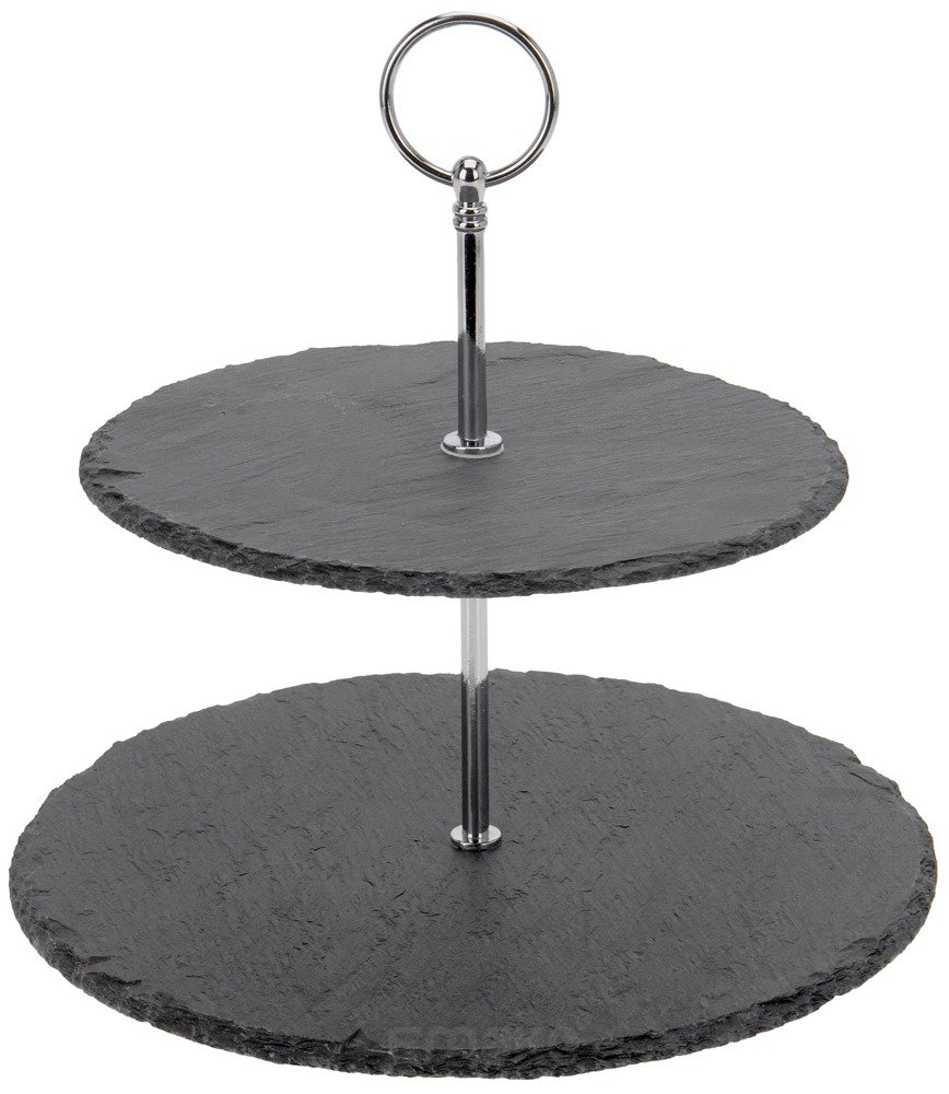 2 Tier Cupcake Slate Stone Stand Serving Tray