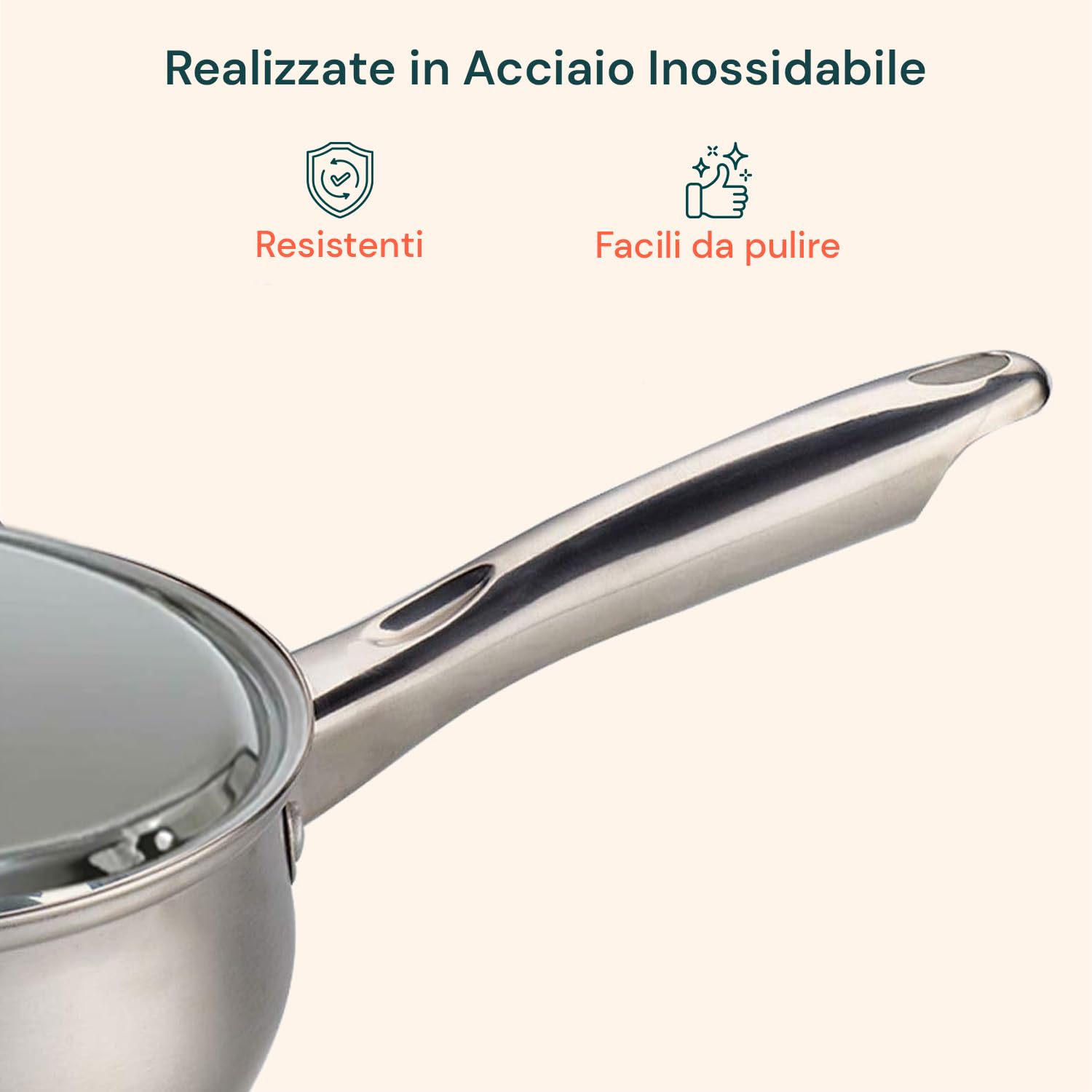 Avilia Batteria di Pentole 12 Pezzi in Acciaio Inox - Set di Pentole Adatto a Tutti i Tipi di Piano Cottura - Ogni Pentola è Dotata di Apposito Coperchio - Ideale per Cucinare Tutti i Tipi di Pietanze