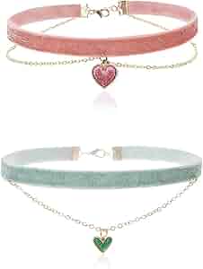 Amazon.com: iuviwey 2Pcs Bling Bling Velvet Choker Necklace
