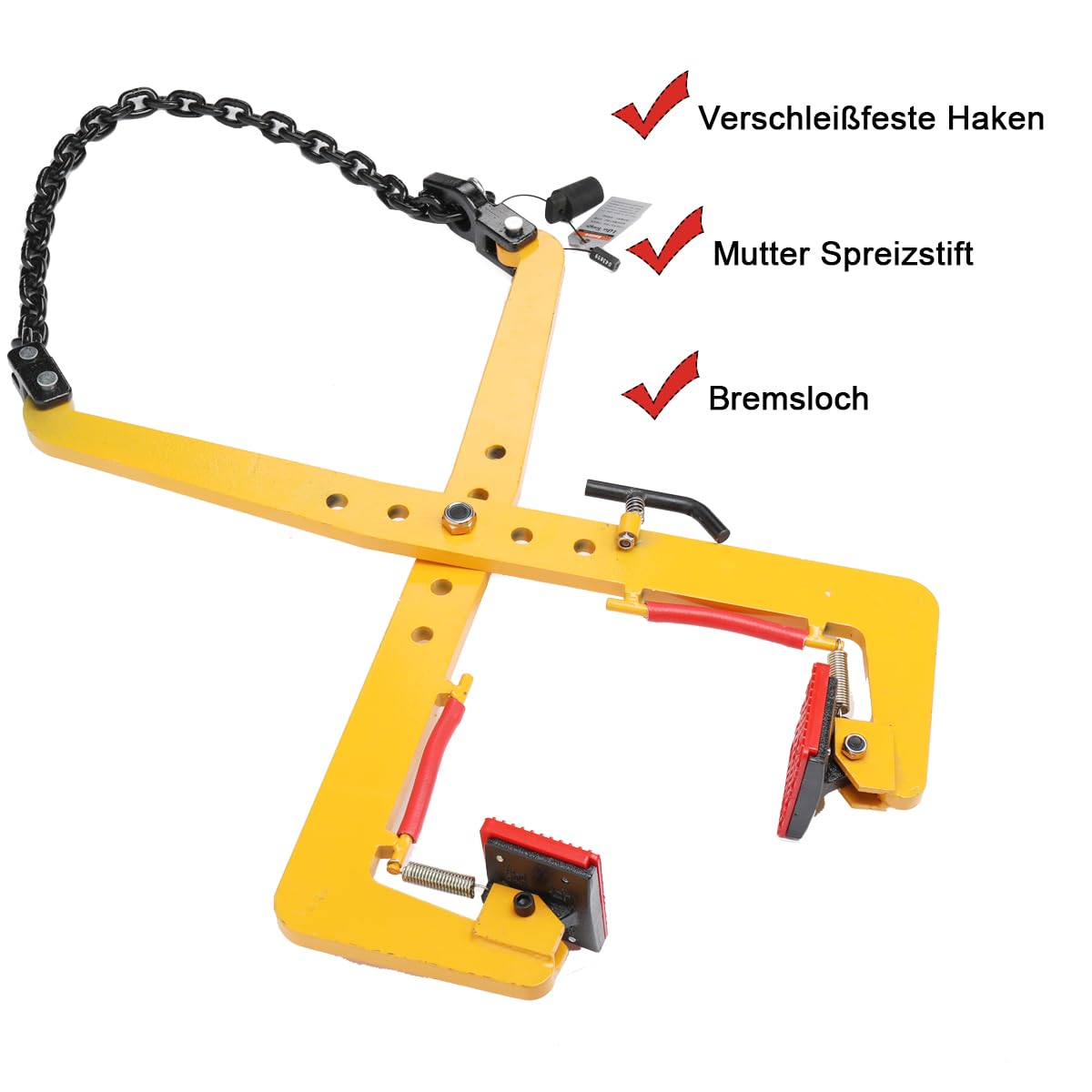 Bordsteinzange Öffnung 33-70cm Steinheber 500kg Versetzzange Tragezange Hebeklemme Steinausheber Stahl Pflasterträger Pflasterträger Bordsteinträger für Steine Anheben und Transportieren