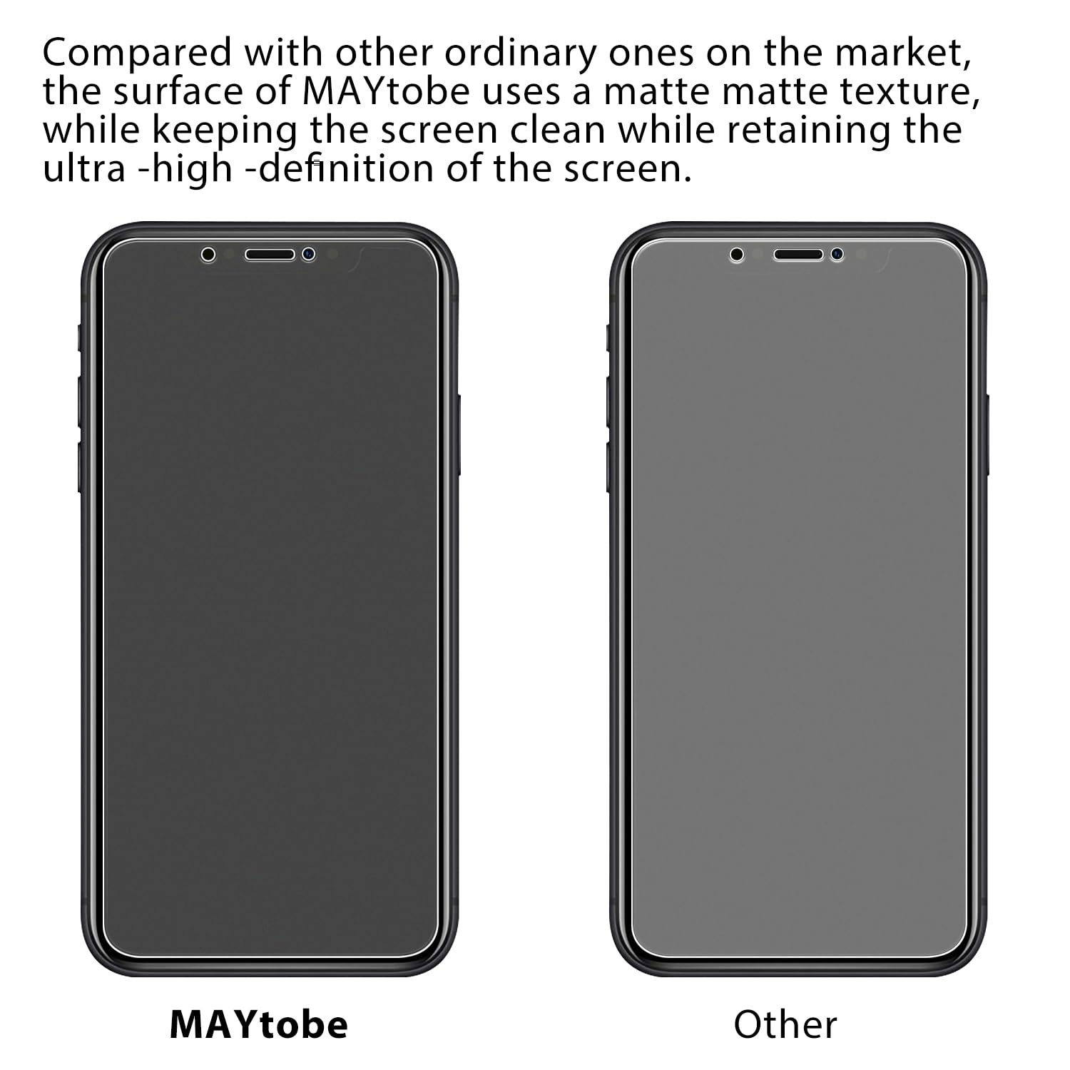 MAYtobe 2 Pellicole Vetro Temperato Opaco Per IPhone 11 Pro Max / Xs Max - Durezza 9H, Anti-Impronte, Antiriflesso E Filtro Luce Blu - Protezione Schermo HD - 2