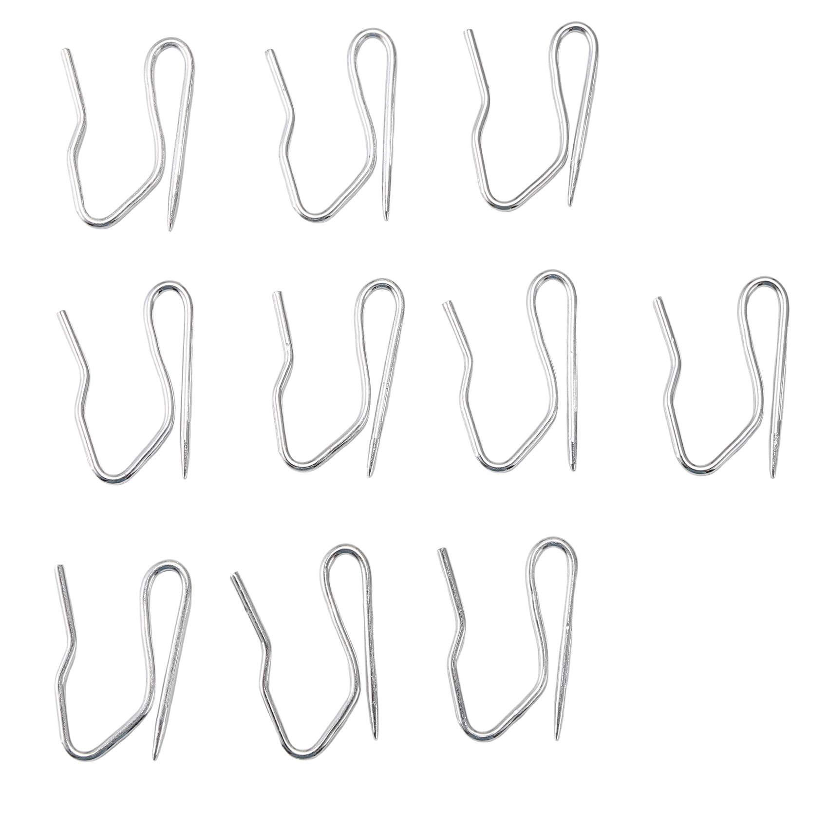 CTRLZS 10pcs Curtain Drapery Pin Hooks - Silvery