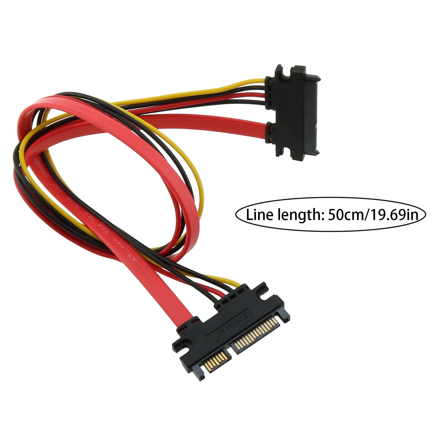 Amazon.co.jp: ZZHXSM 2セット 50cm/20インチ SATA 22ピン (7+15) オス