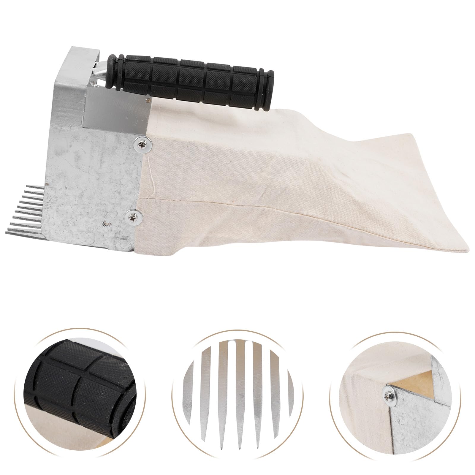 Mikikit Herramienta para Cosechar Arándanos Mango Ergonómico, Pala Dentada y Cesta Recolectora, Adecuado para Jardín y Huerto Color Aleatorio