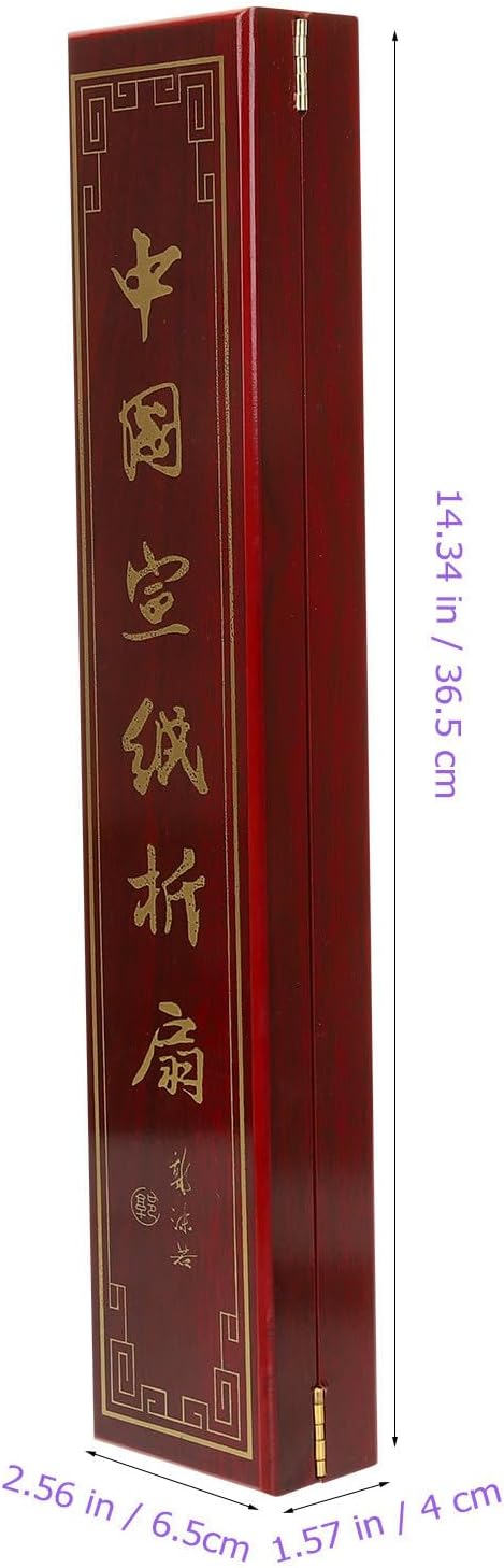 COHEALI Delicate Folding Fan Storage Box Made of Wood with Classic Chinese Style, Multi-use Organizer to Store and Protect Folded Hand Fans, Suitable for Home and Office Use