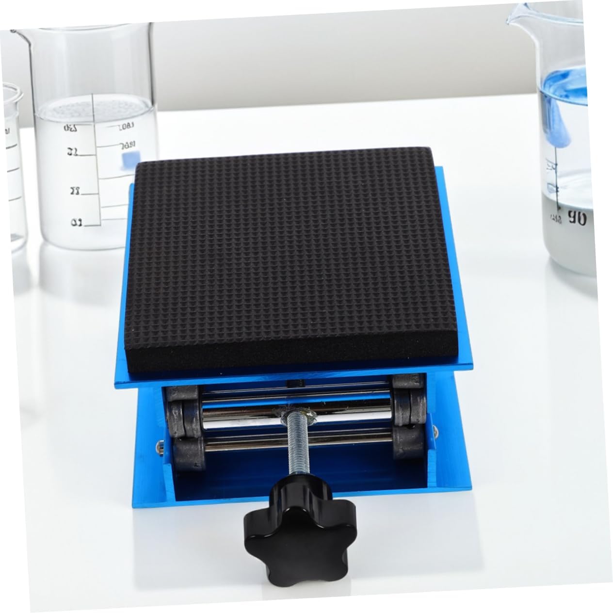 Generic Lab Lifting Platform Stand Adjustable Height with Shock Absorbing Aluminum Laboratory Jack for Stable Experiment Workspace Lightweight and Slip Design