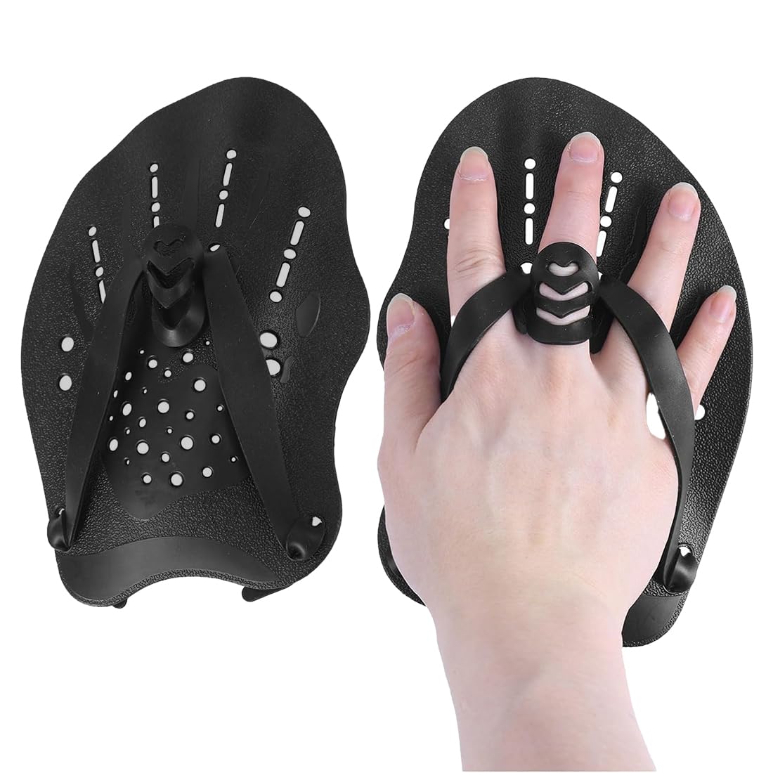 1 Coppia di Mano Paddles Nuoto, Swimmpaddel Adulti, Flossen Adulti, Swimmhilfe con Cinghie Regolabili, Flossen für Swimmer, Per il Nuoto, Accessori per l'Allenamento per Adulti Unisex
