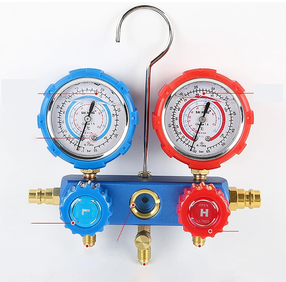 Klimaanlagen Werkzeug Set,Auto AC Kältemittelaufladung Manometer für Klimaanlagenprüfung,Kfz Diagnosegerät für R12, R134a, R22 R502