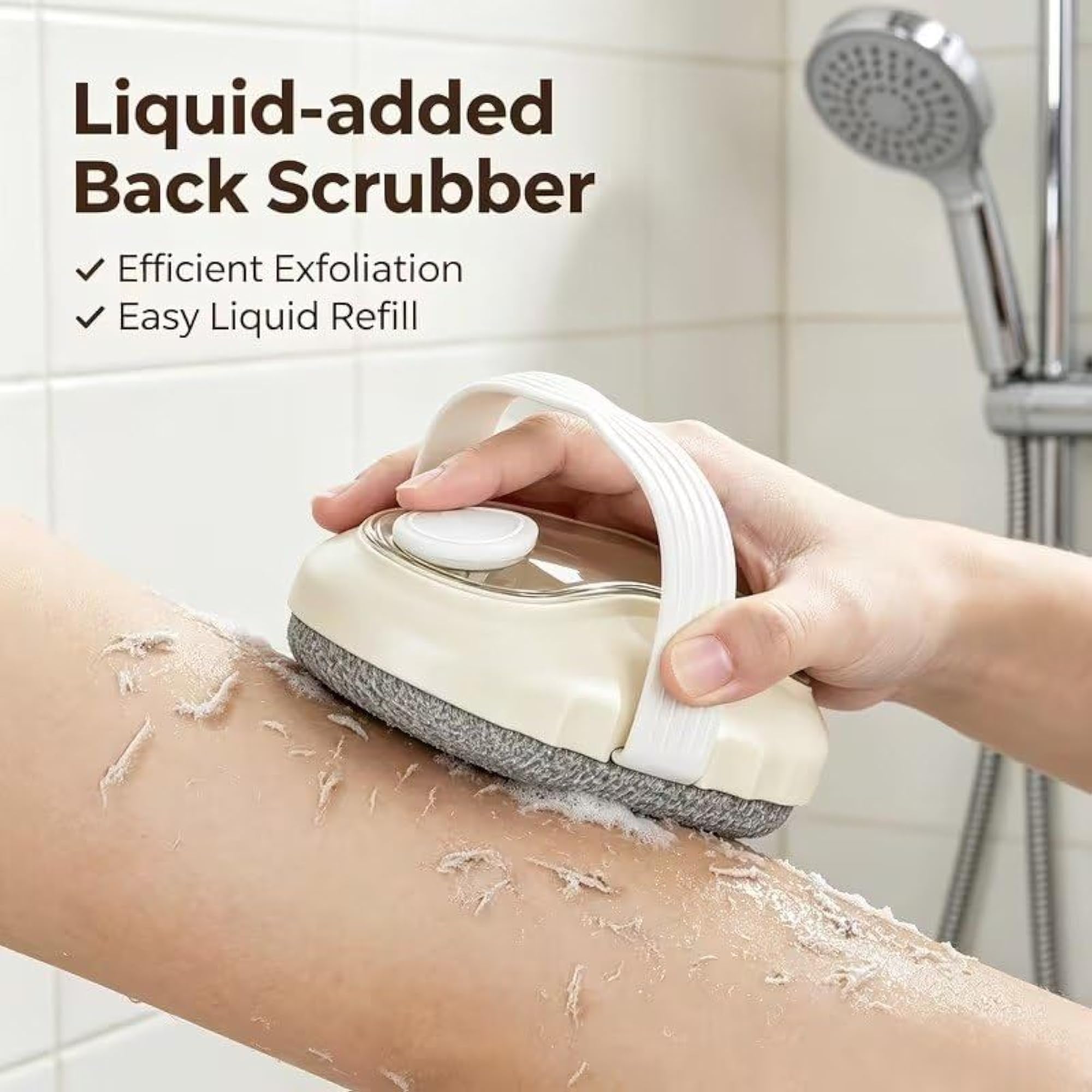 Soap Dispenser Bath Scrubber with Exfoliating Massage Brush