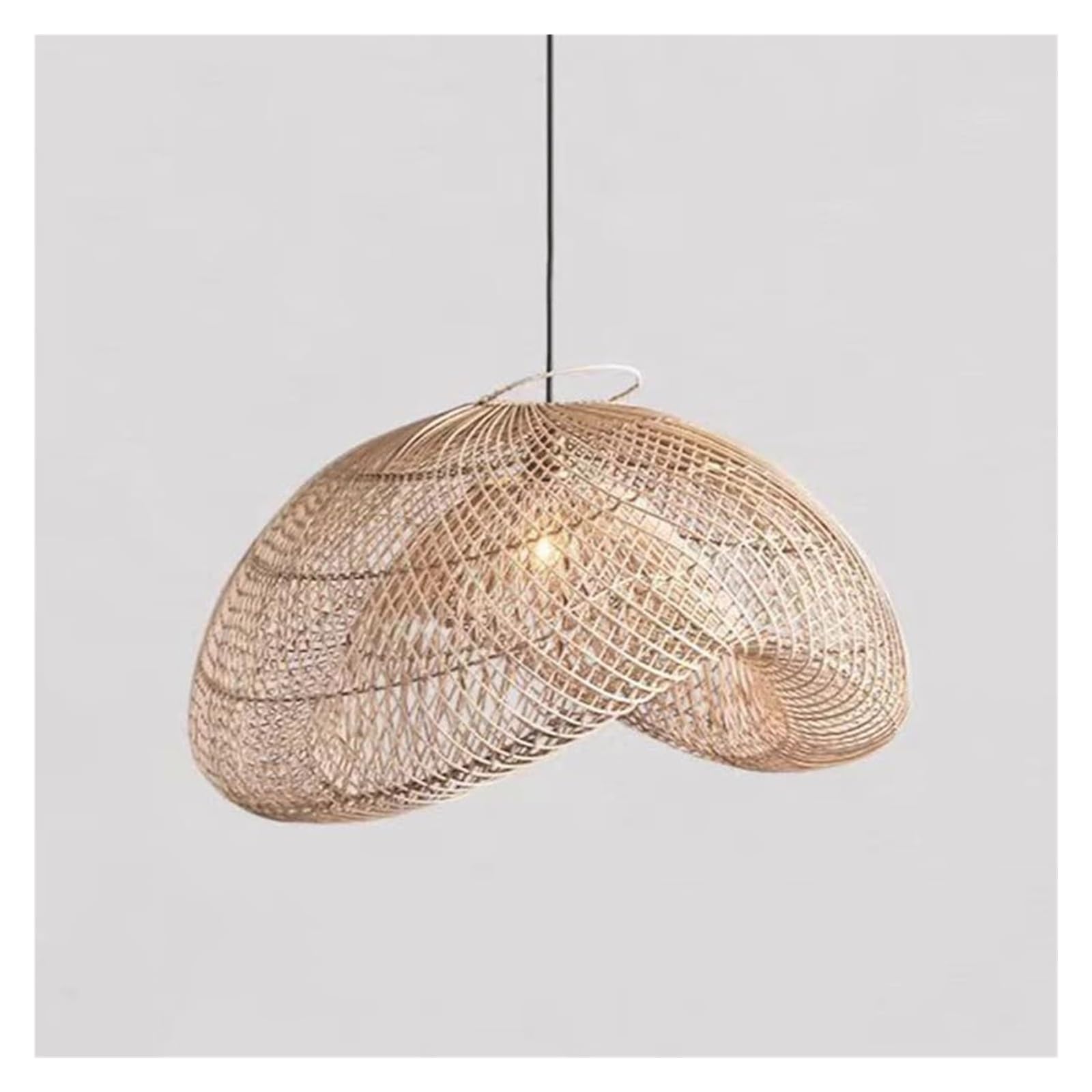 Wabi-sabi Style Pendant Light Southeast Asian Style Bedroom Dining Room Tea Room Hanging Lamp Handmade Woven Lampshade Vintage Rattan Art Light Fixture For Island E27 Base Pendant Lamp(Natural,40cm)
