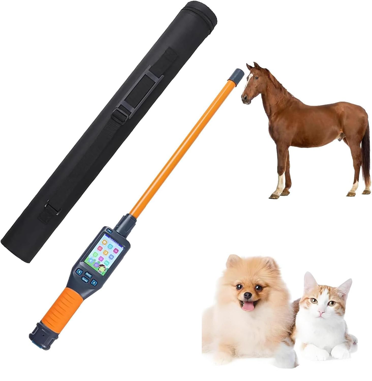 LjlXanthiper Animal Handheld Id Scanner Reader,High Capacity Data Storage Pet Microchip Reader,With Lcd Display,Rechargeable Battery,USB Connection,For Pet Shops Vets Animal Shelters