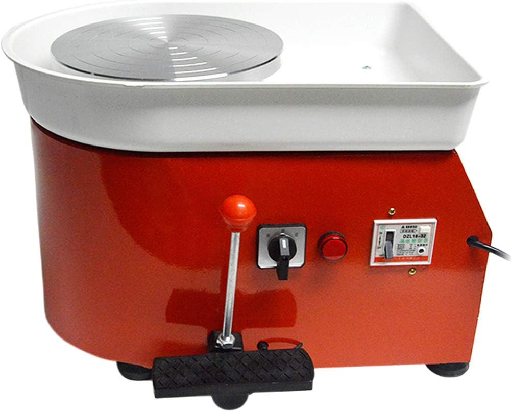 Khinya Pottery Wheel Pottery Forming Machine 25CM 350W Electric Pottery Wheel with Foot Pedal DIY Clay Tool Ceramic Machine Work Clay Art Craft Blue