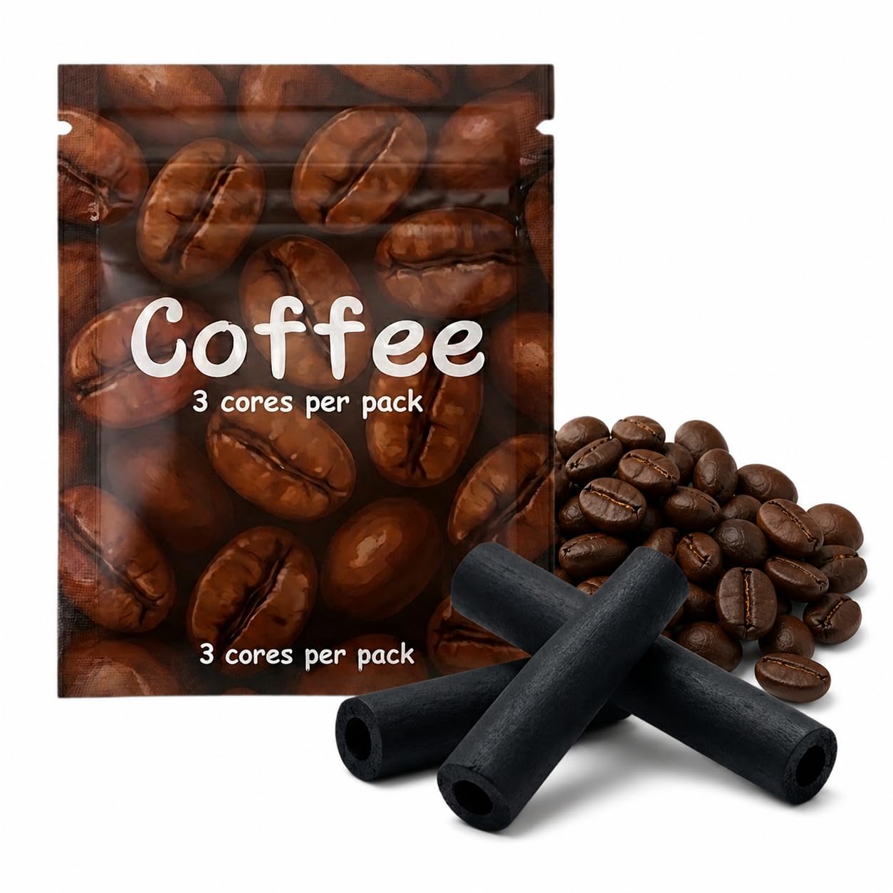 W-Direct Coffee Aromatherapy Cotton Inserts For Inhaler Pendant ( | 3 Pack) – Nicotine Free Inhaler Refills, Vaporless Flavor Cores, Anxiety Relief & Mindful Breathing, Habit Support Inhalator Refill