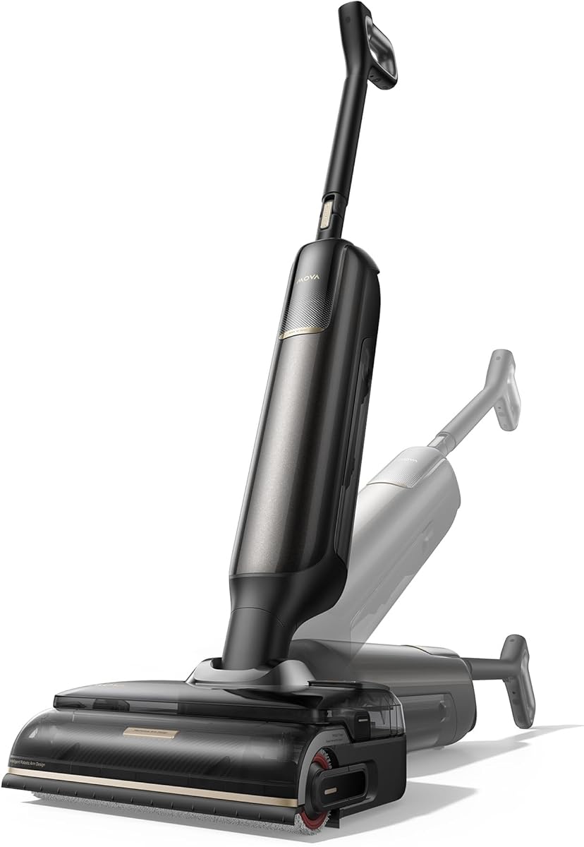 Mova M50 Ultra Nass- und Trockensauger, 22.000Pa, Roboterarm 0 Spalt, klappbarem und Ausziehbarem Griff,Antriebssystem für müheloses Gleiten,100°C Bürstenwäsche, 5min 90°C Trocknung