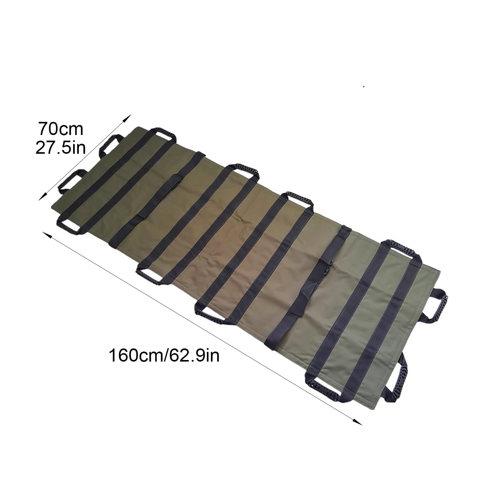 Civière Souple Portable, avec 12 Poignées, Brancard Pliable en Nylon Robuste, pour L'évacuation des blessés, Animaux Domestiques, Hôpital, Clinique(Green)