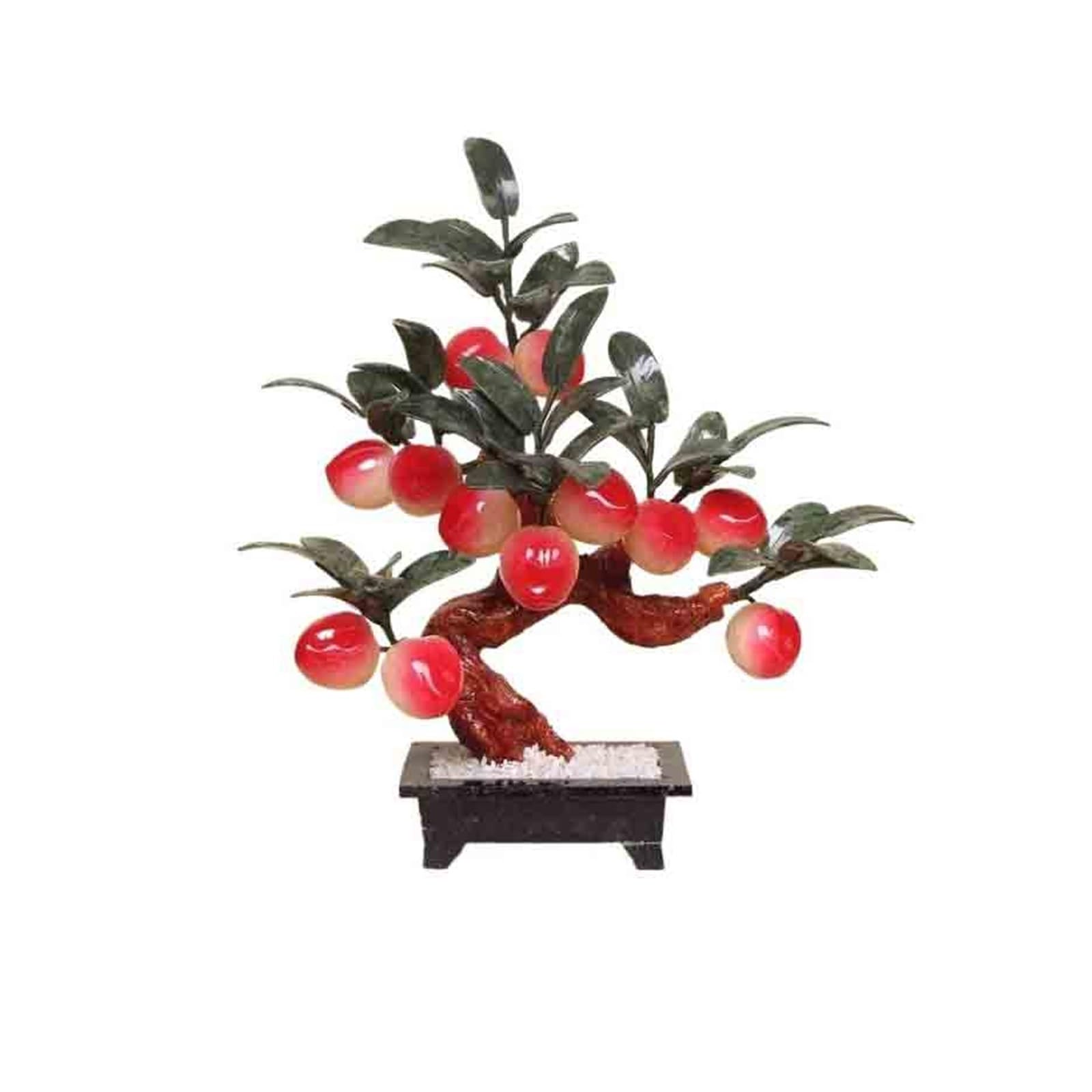Fake Tree Artificial Peach Tree Bonsai Fake Fruit Potted Desk Plant Indoor Decor