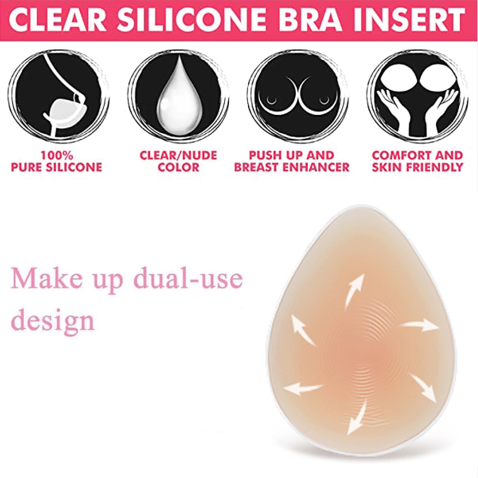 Prótesis De Silicona For Pechos Falsos Con Forma Lágrima, Insertos Potenciadores Sujetador