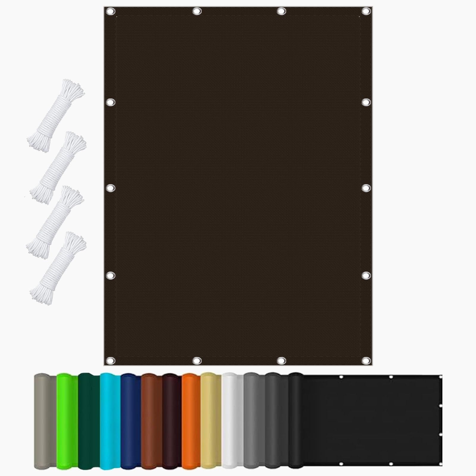 Voile d'ombrage pour patio étanche bâche marron de jardin 1.4x3.8m