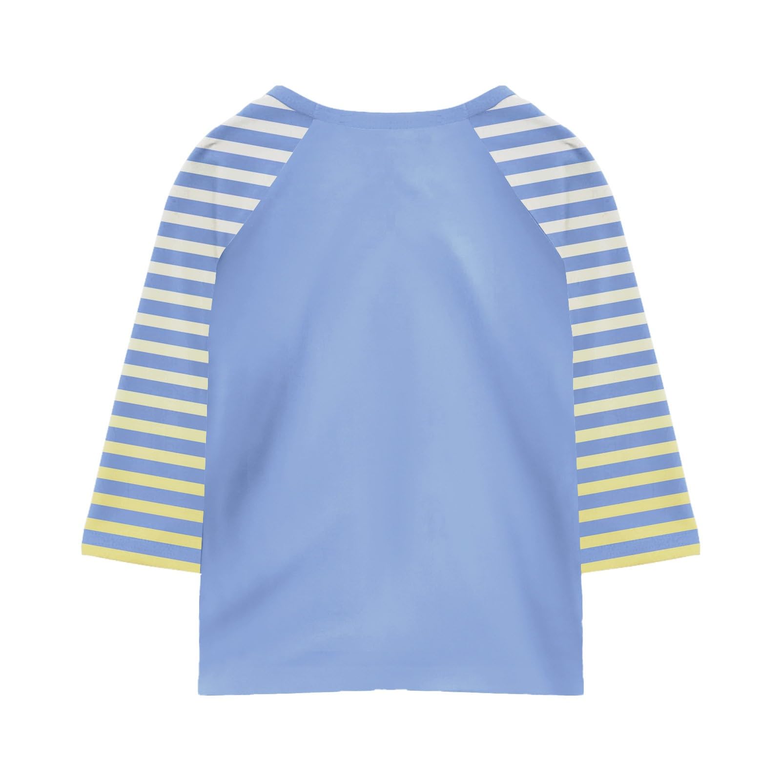 T-shirt à manches raglan pour fille avec manches 3/4 rayées, col rond en coton mélangé doux