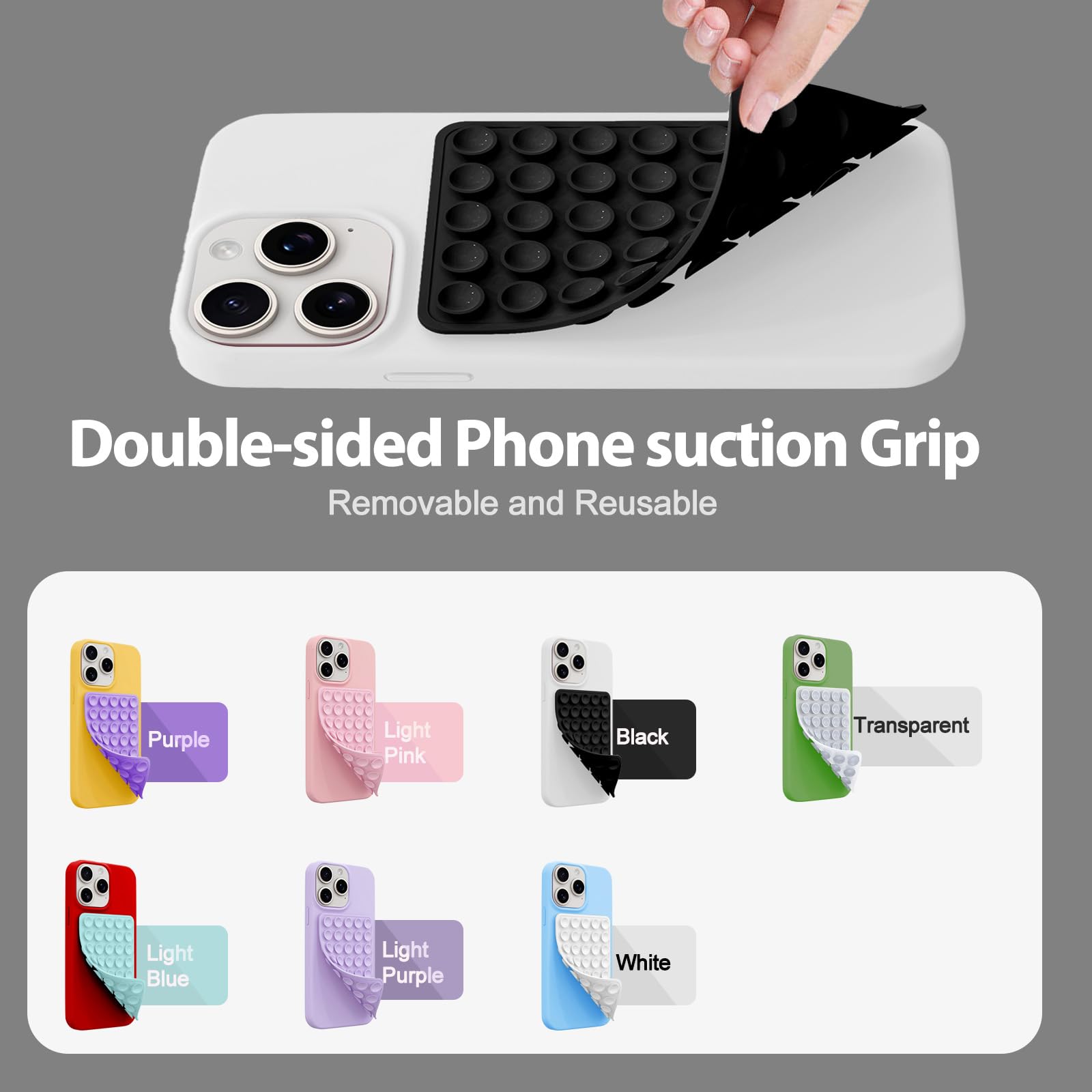 Amazon.com: 2 Pack Silicone Sticky Grip Holder for Cellphone, Silicone  Suction Cup Phone Case Mount Double Sided, Hands-Free Phone Accessories  Strong Grip Holder for Selfie and Video (Black) : Cell Phones &