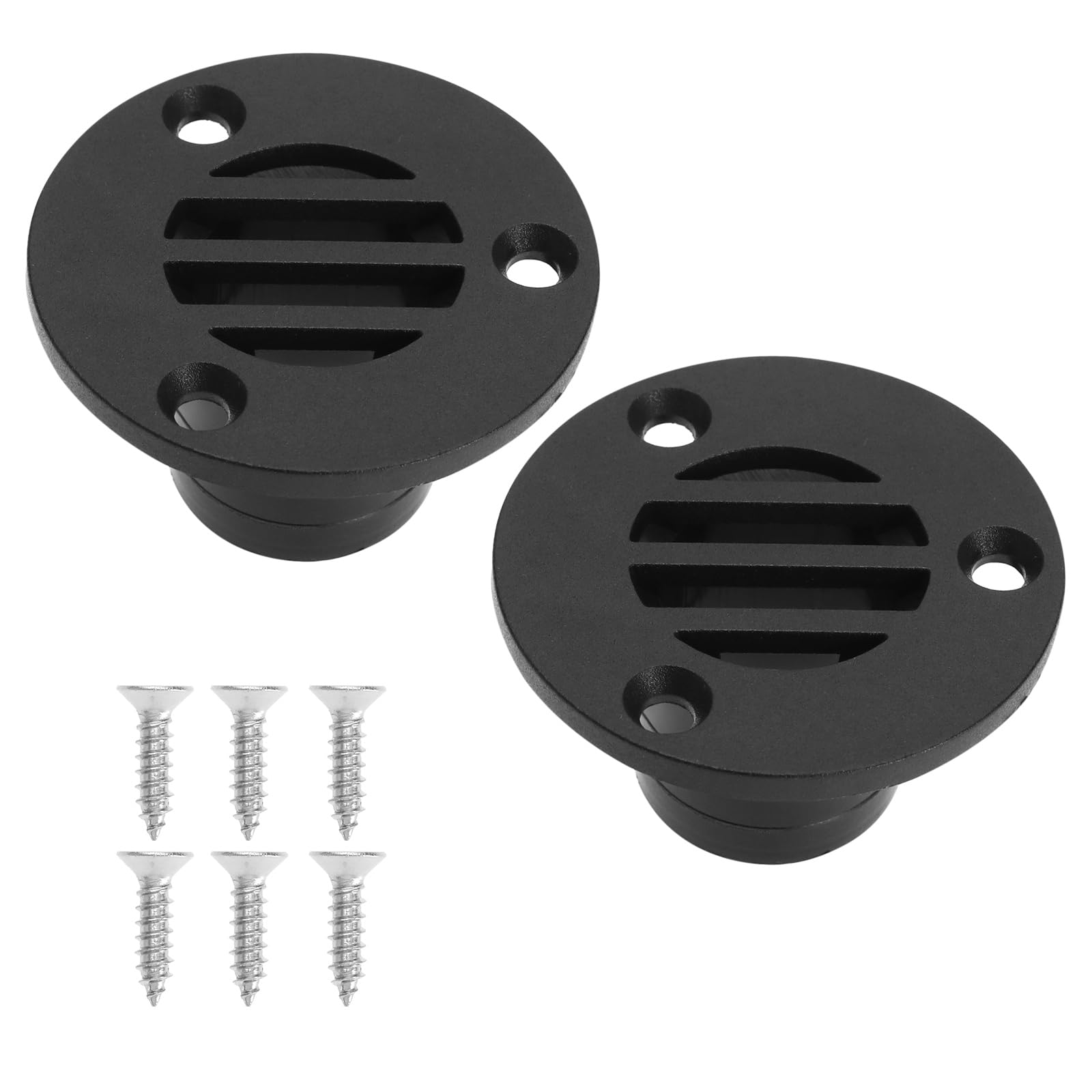 eMagTech 2pcs Drainage Floor Drain 50x30mm Nylon Floor Drain Drainage Pipe Marine Deck Drainage Floor Drain for Yachts Kayaks Deck Drainage Holes Black