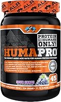 Vista 20 de Humapro Matriz de aminoácidos y proteínas para seres humanos 99% de utilización para músculo magro Vegano, sin gluten 334g / 45 porciones