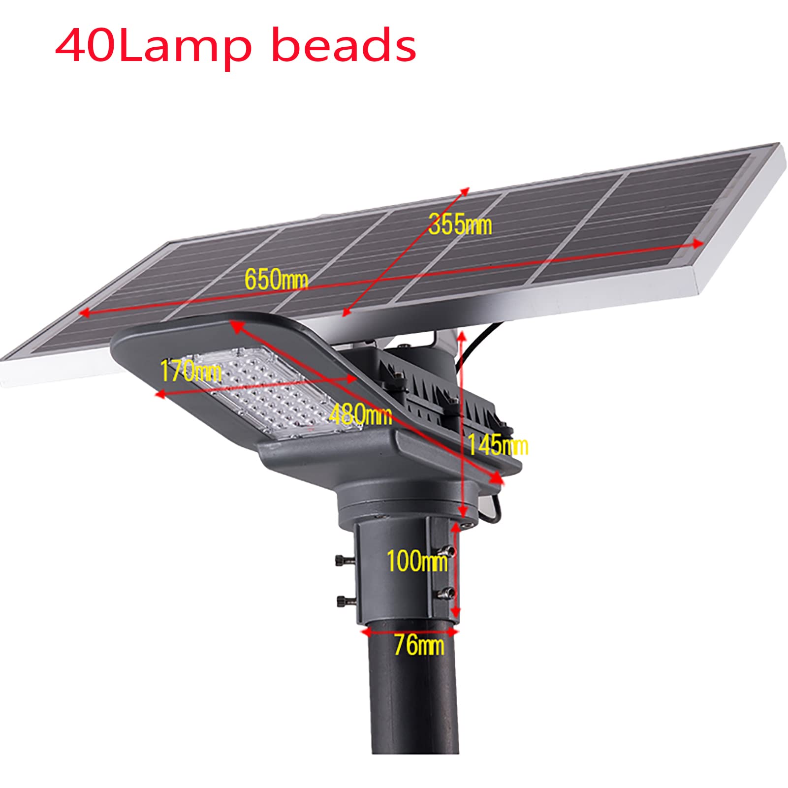 Solarna lampa solarna z czujnikiem światła, wodoszczelna, do garażu, do użytku na zewnątrz, o zmierzchu do świtu, 40, 65 x 35,5 cm