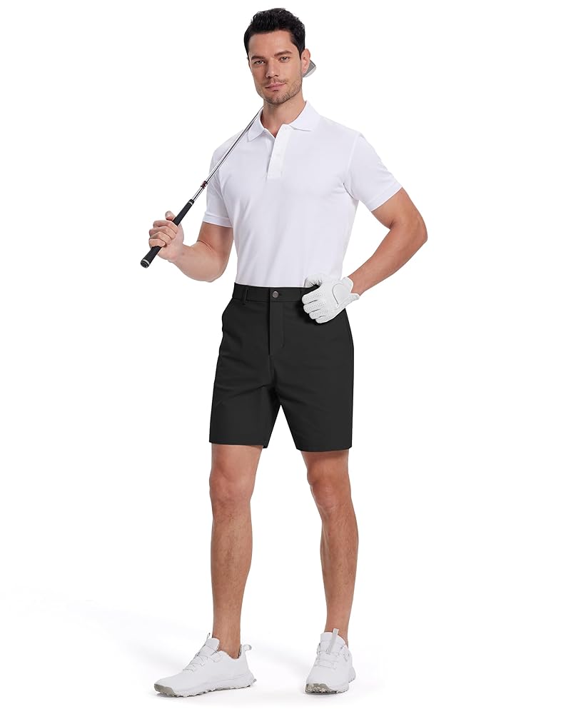 【BRIEFING】MENS RAMIE DRESS SHORT PANTS Mens Chinos Flat Front Golf Short Classic Casual Work Dress