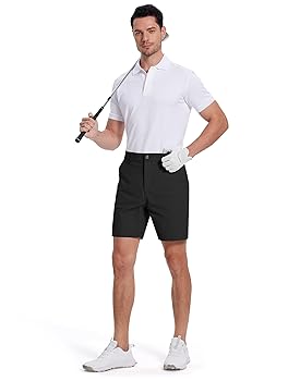 SERAMY Mens Golf Dress Shorts 7 Inch Inseam Stretch Flat
