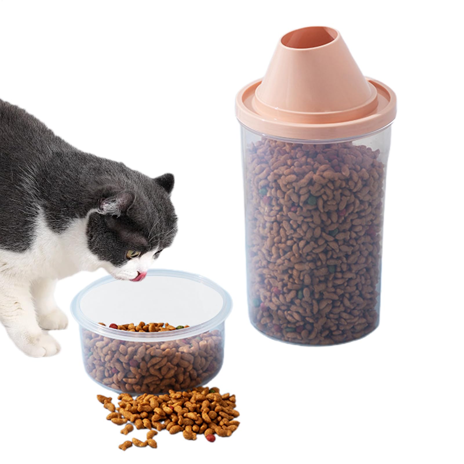 Distributeur De Nourriture Pour Chien – Grande Mangeoire Transparente, Stockage D'alimentation Pour Animaux De Compagnie, Support De Croquettes Sèches, Fourniture De Repas De Voyage, Conception De Pot