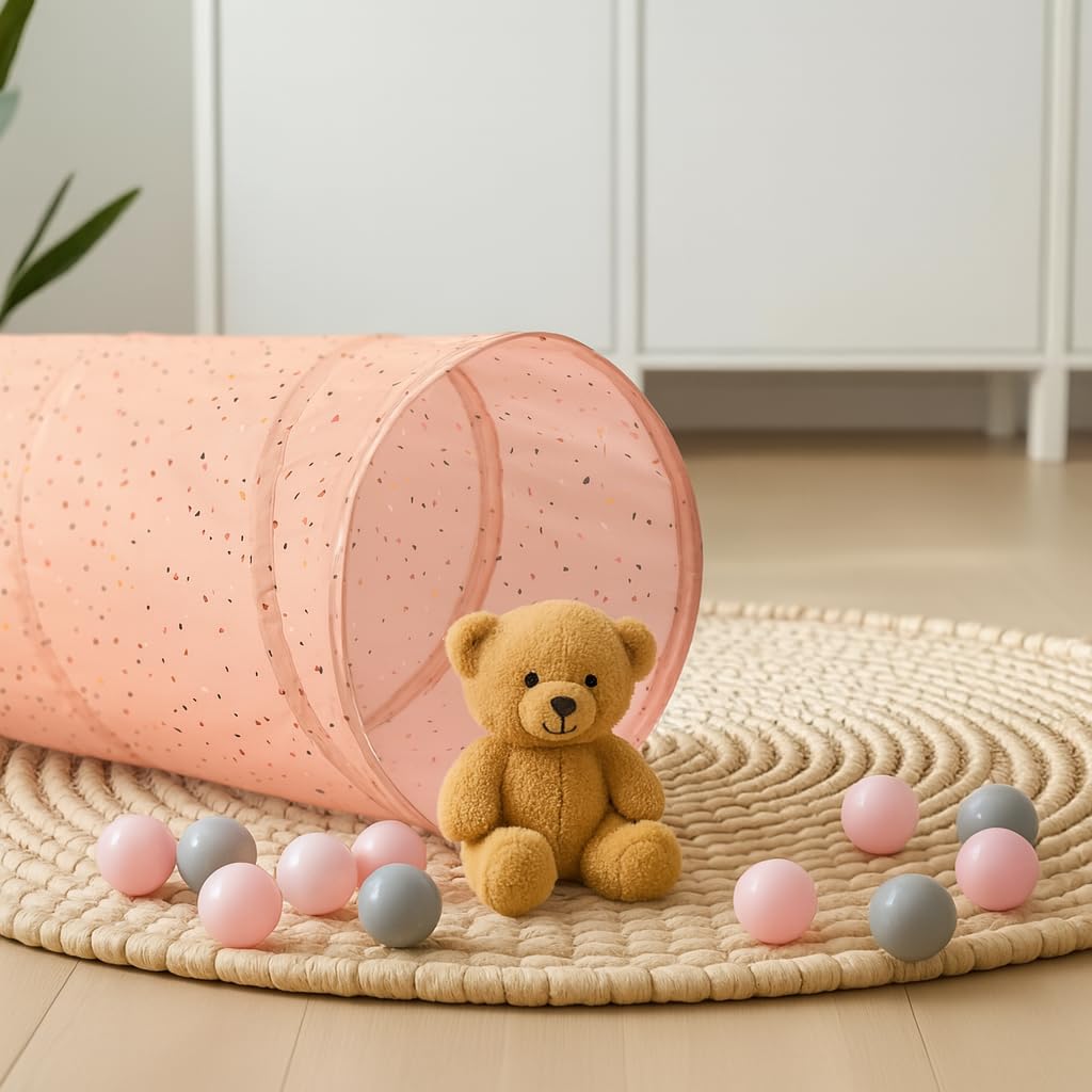 Relsy Kids Pop Up Play Tent And Tunnel, Indoor/Outdoor Childs Playhouse Alabama Clay Terrazzo Style - Image 3