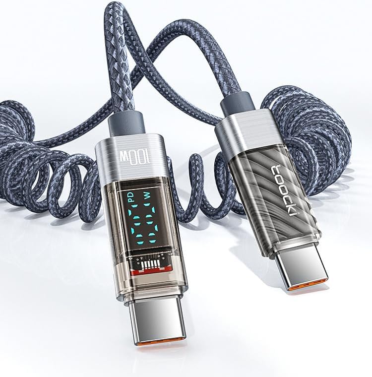 伸縮自在 USB C ケーブル 急速充電 コイル型 PU素材 高耐久性 Amazon.co.jp: 【BOUENN】Type Cケーブル（1M）コイル型 伸びる【PD