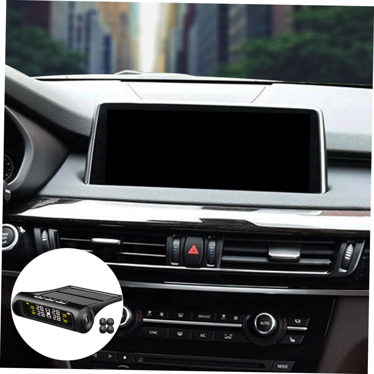 Sensore Pressione Pneumatici Wireless Solare per Auto Monitoraggio Pressione Temperatura Pneumatici Materiale Sicuro Durevole Ricarica USB