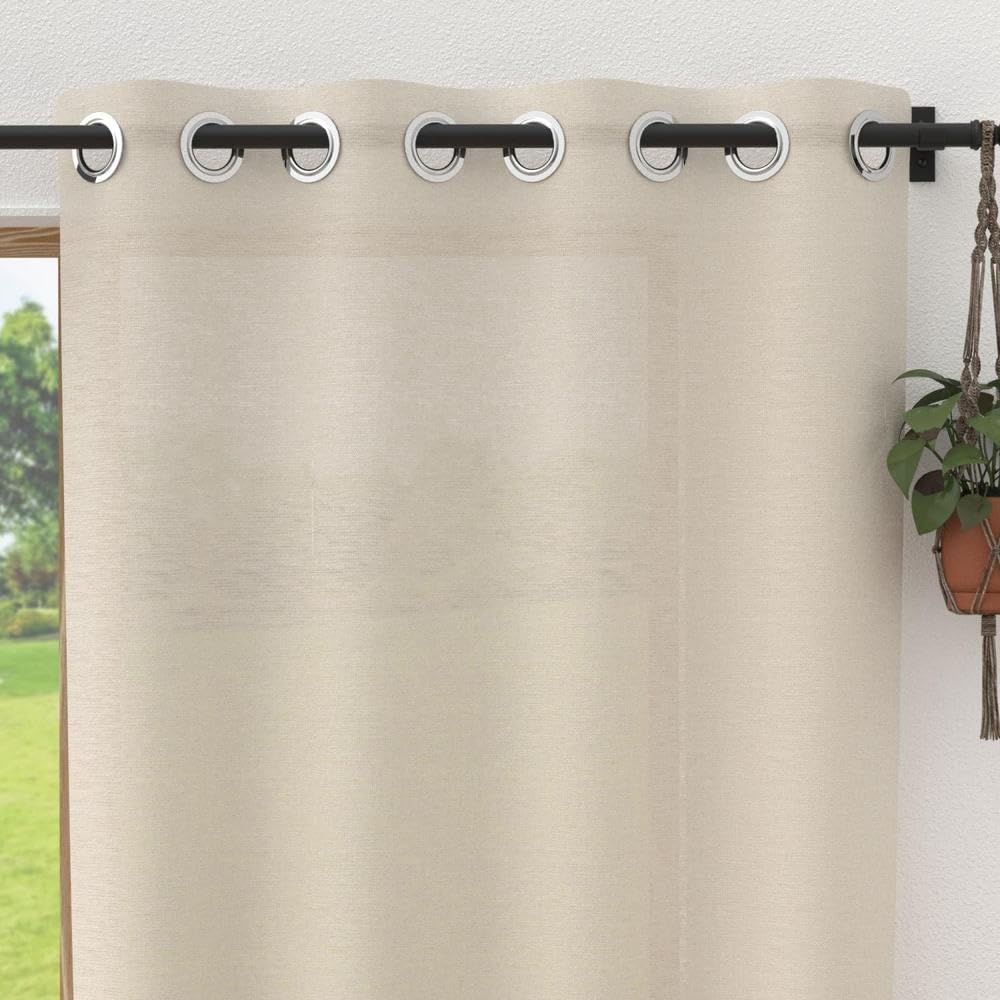 Soleil d'ocre Curtain 135 x 250 cm Natural, W 55.1" x L 98.4" (1 Panels) - Image 4