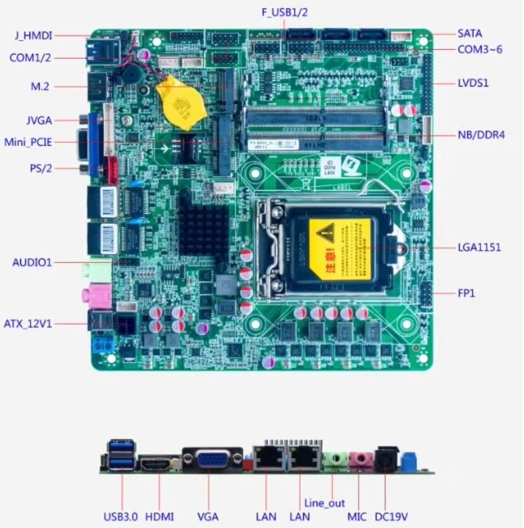 Amazon.com: H310 Mini-ITX Motherboard 8/9th Core i3/i5/i7 LGA1151