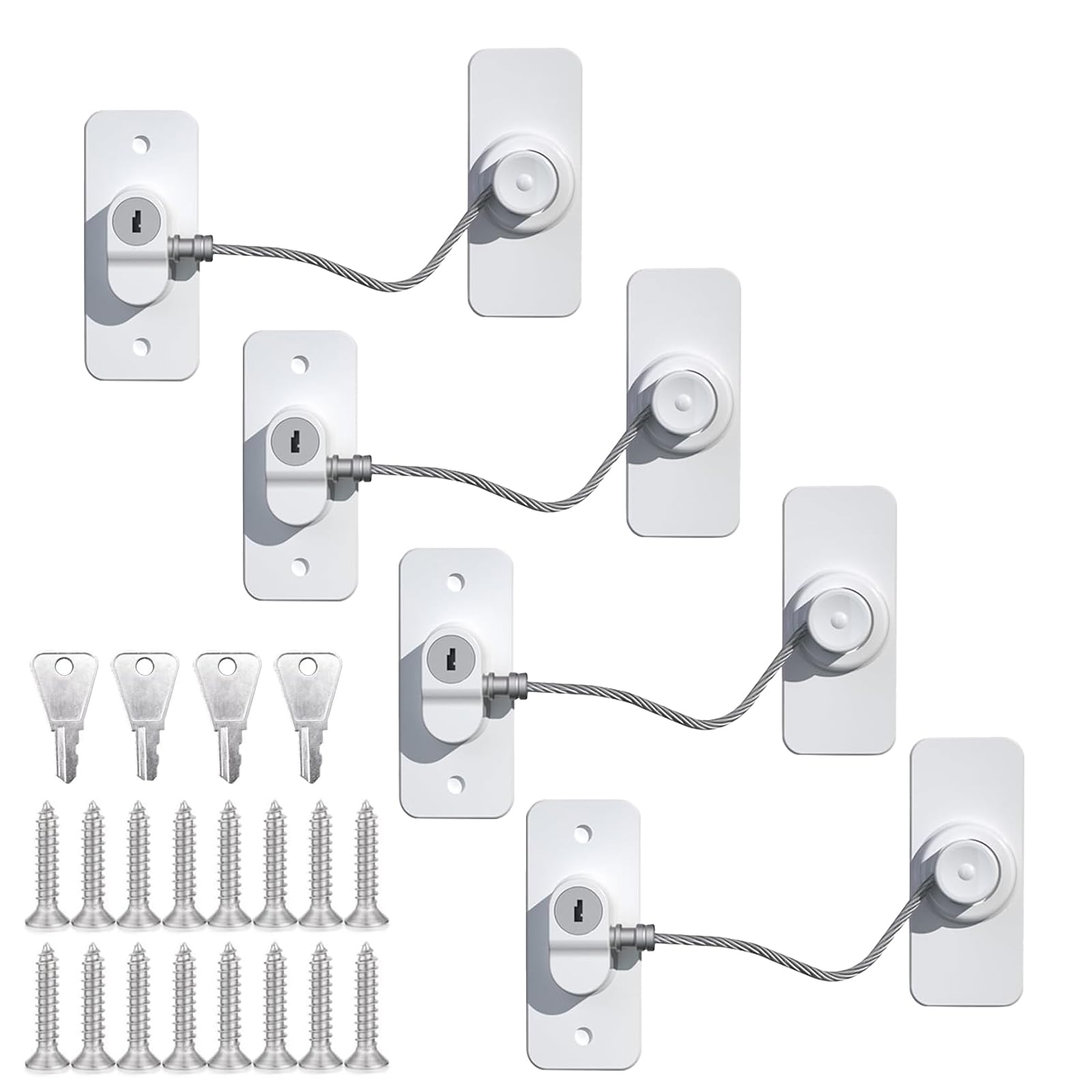 2 Pcs Window Safety Locks, Window Restrictors For UPVC, Password Child - View #2