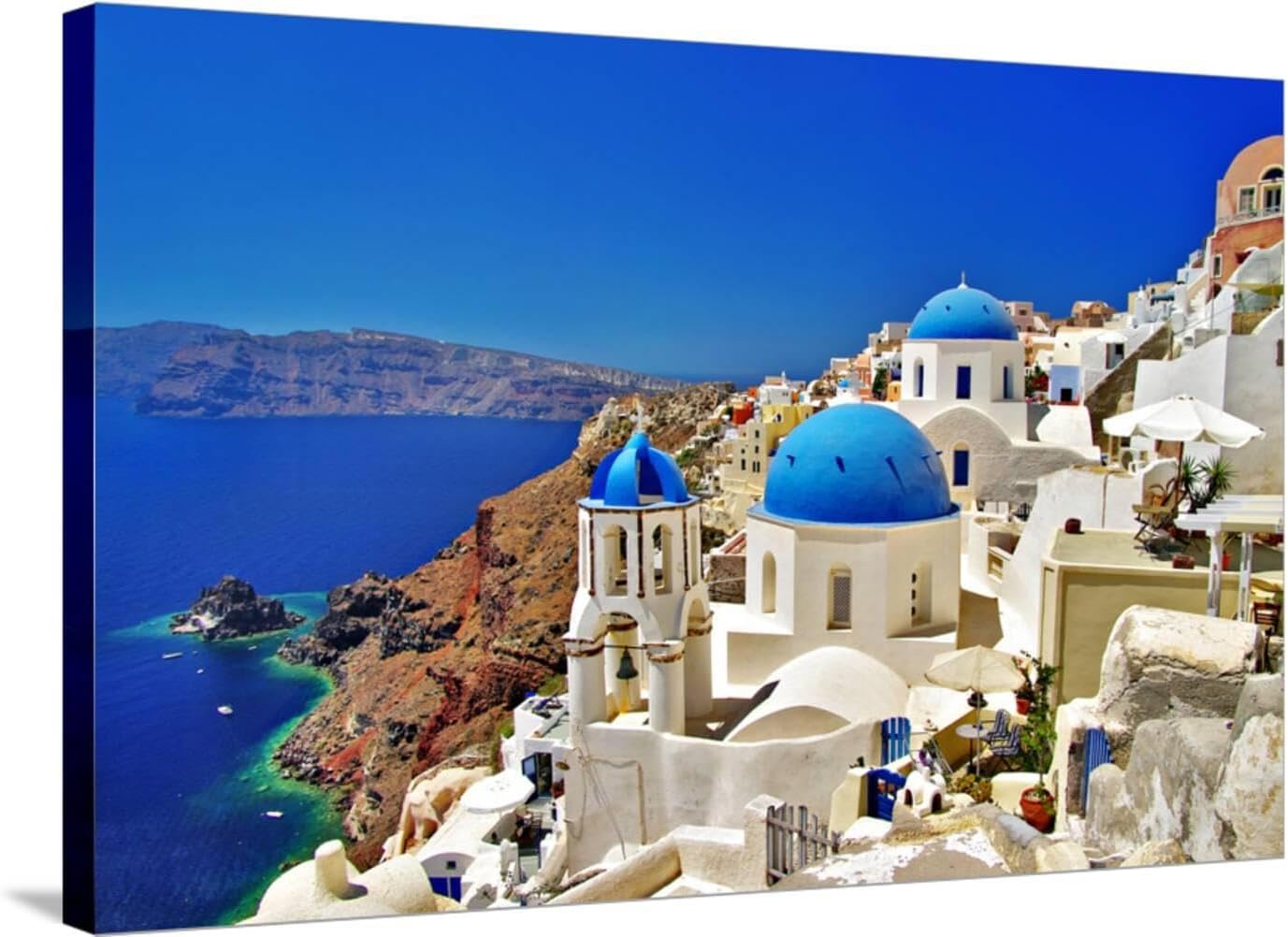 ART.COM Wall Art Print Amazing Santorini - Travel In Greek Islands Series by Maugli-l, 24" x 16"