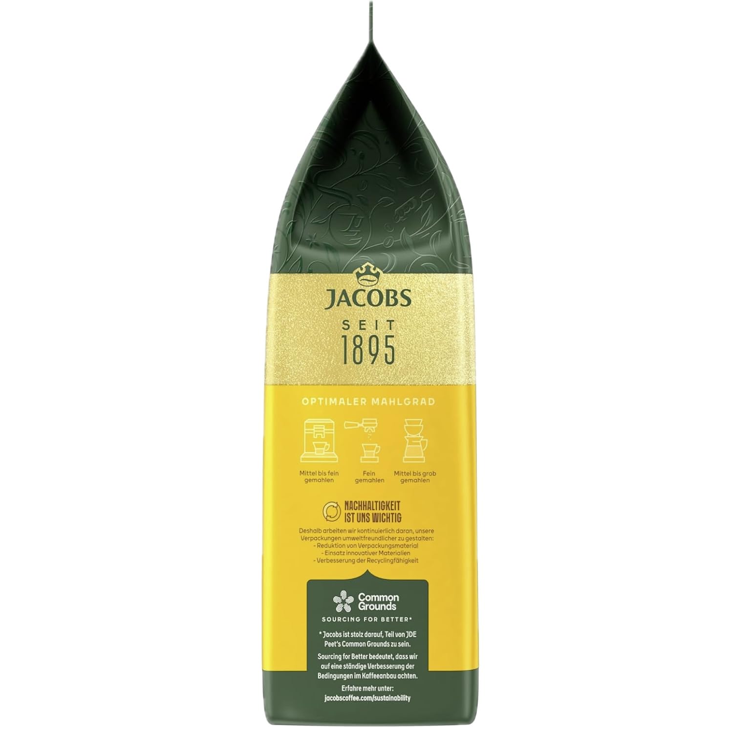 Jacobs Expertenröstung Crema Intenso, grano de café, 2 x 1 kg (2 Paquetes)