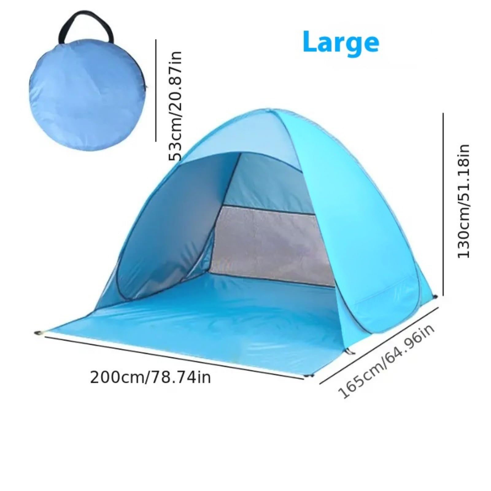 Pop Up - Tenda da spiaggia automatica, tenda da spiaggia, anti-UV, protezione solare UPF 50, per giardino, campeggio, viaggi, pesca, pic-nic e sport all'aria aperta