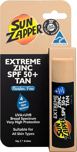 Sun Zapper Barra de zinc SPF 50 + protector solar mineral de óxido de zinc para rostro (tono de piel medio)