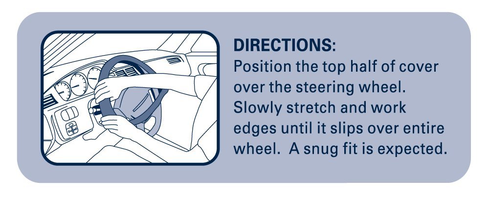 Peacock Steering Wheel Cover - Black