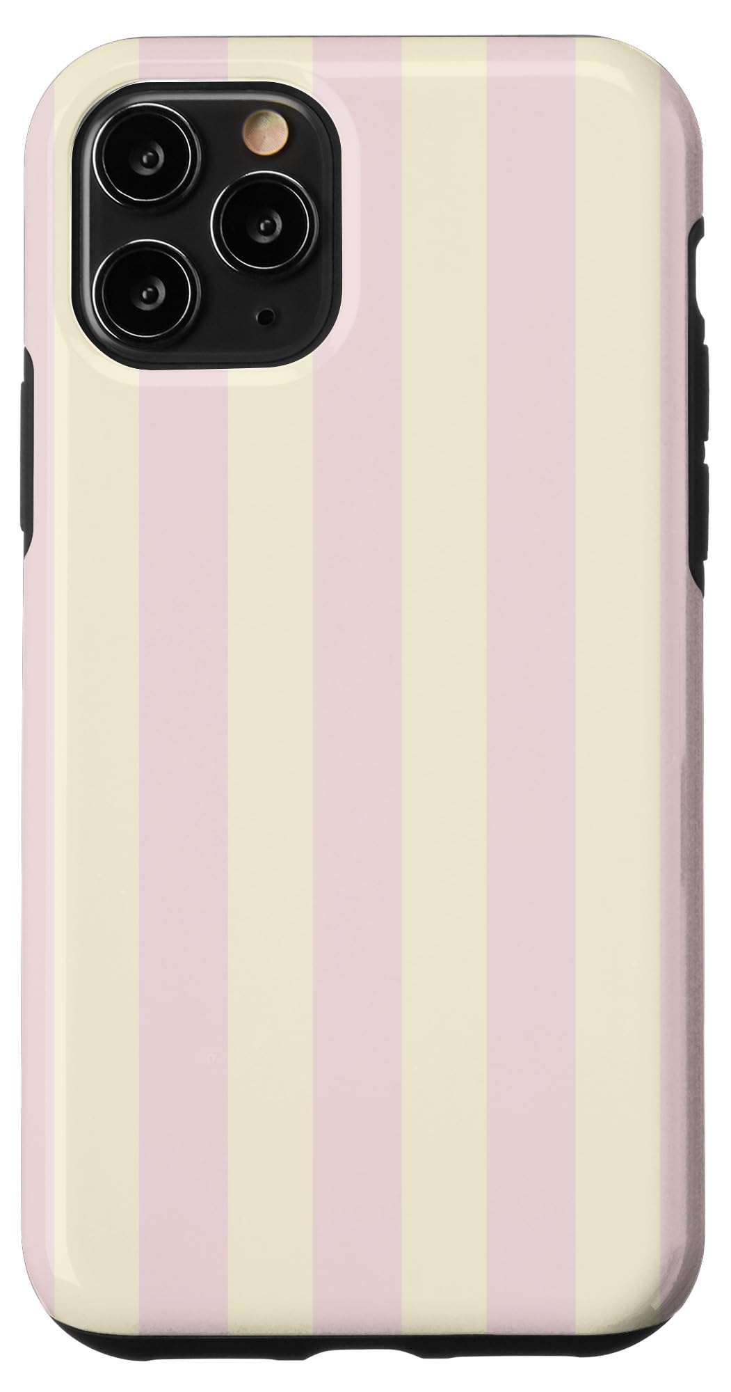 Pastel Pink Butter Yellow Vertical Line Stripes Minimalist Case for iPhone 11 Pro