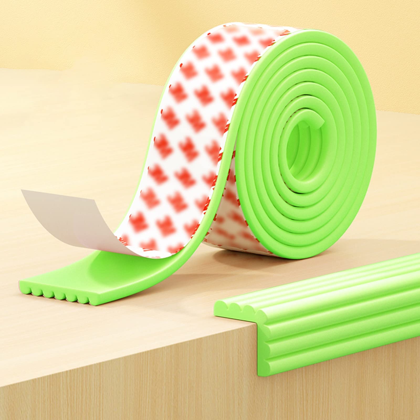 ZJKXJH Safety Edge Corner Guards, 2/4/10/20M Foam Furniture Edges Protector Set, Kids Baby Proof Bumpers with Pre-Tape Adhesive (Color : Green, Size : 2m/6.6ft Long)