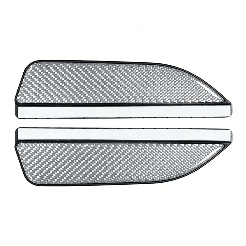 WRNiAa Rearview Mirror Rain Eyebrow for Smart Forfour (W453 2014-2019), Carbon Fiber Texture Side Mirror Guard, Anti-Rain Shade Cover,Silver