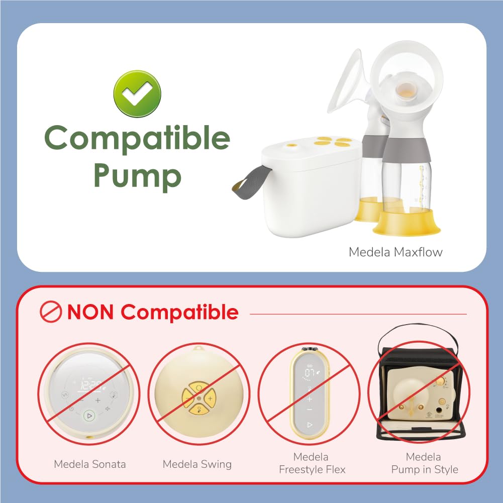 Maymom MyFit Flange Set 17mm Small Shield Tube Valve Base Connector Compatible with Medela New Pump in Style Maxflow Breast Pump Not Original Medela Pump Parts Replace Medela PersonalFit Flex