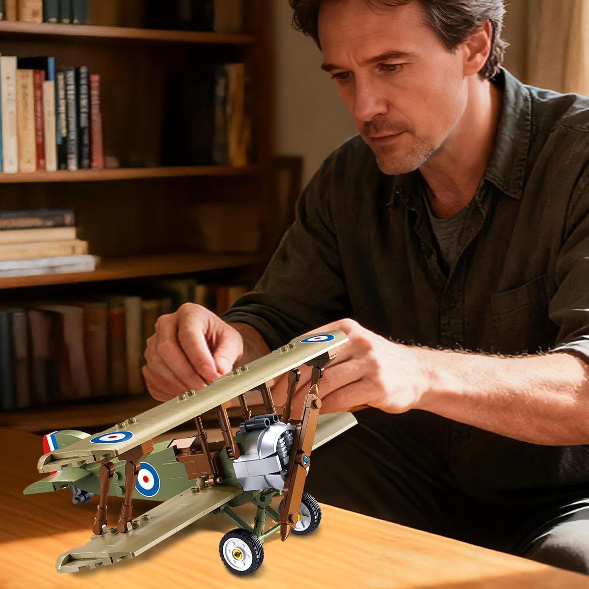 DAHONPA Sopwith Camel Building Block Plane Set Airplane Model, 293 Pieces Toy Military Model Decor, Gift for Kids and Adults