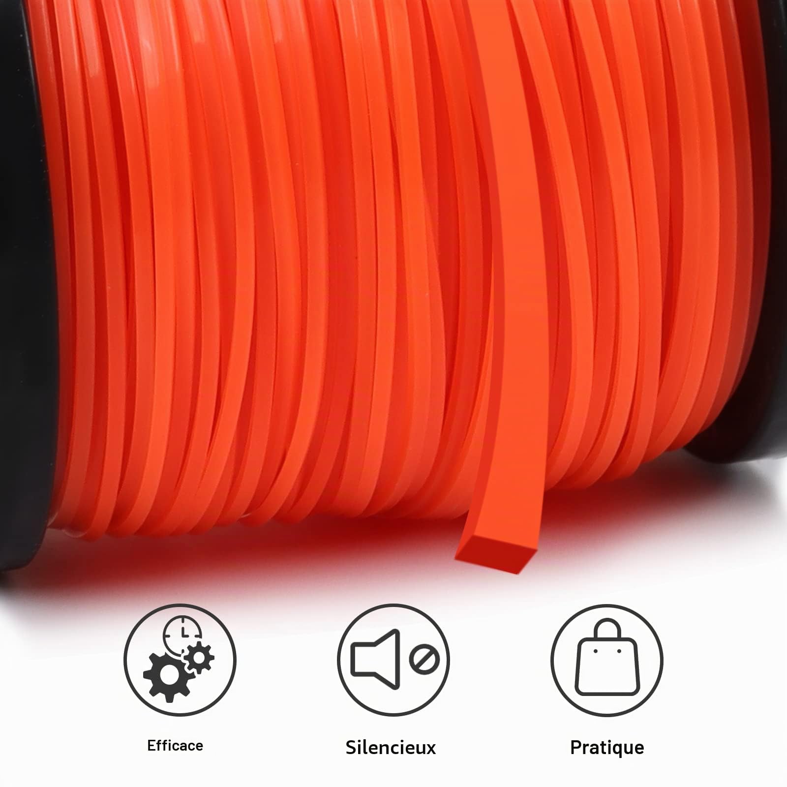 Viabrico Fil de débroussailleuse très résistant 2,4 mm x 100 m pour débroussailleuse à essence
