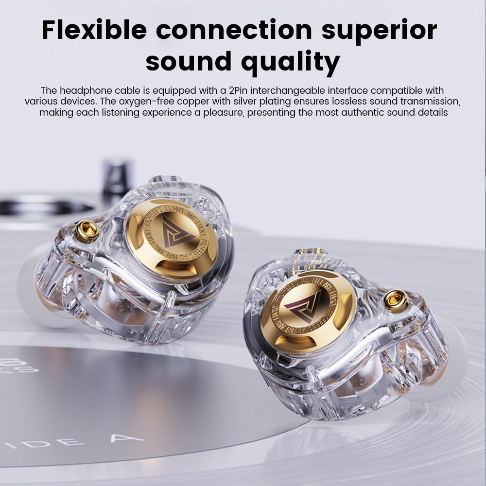 Qkz Ak6 Lucky - Monitor intraural, auriculares con cable de alta fidelidad, sonido sintonizable, auriculares para juegos con interruptor de ajuste de 3 niveles, cable desmontable para