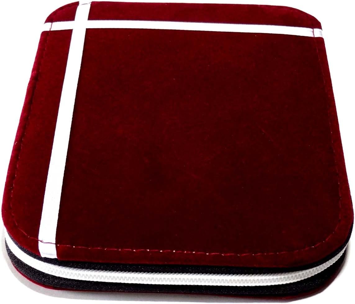 GirijaRed Velvet Earrings Pouch 12 Pairs For Women